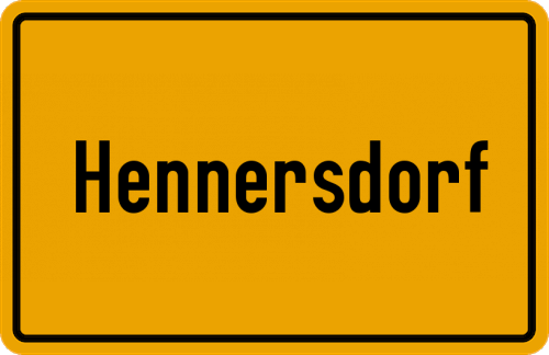 Ortsschild Hennersdorf