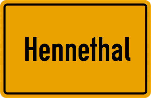 Ortsschild Hennethal