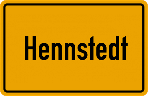 Ortsschild Hennstedt, Gemeinde Hamweddel