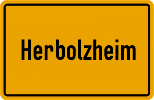 Ortsschild Herbolzheim, Jagst