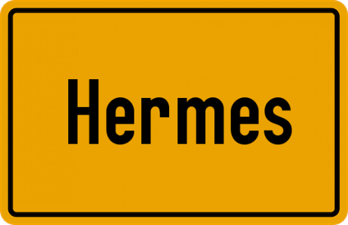 Ortsschild Hermes