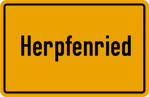 Ortsschild Herpfenried