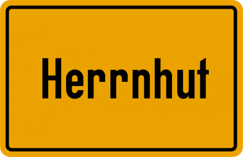 Ortsschild Herrnhut