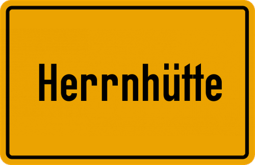 Ortsschild Herrnhütte