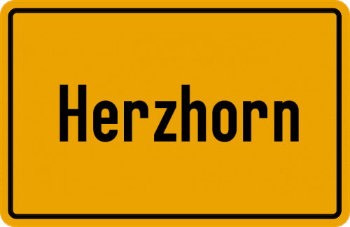 Ortsschild Herzhorn, Holstein