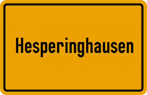 Ortsschild Hesperinghausen