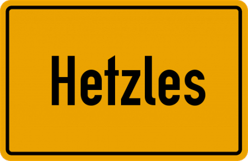 Ortsschild Hetzles