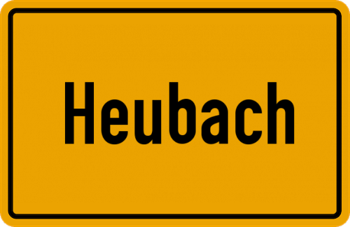 Ortsschild Heubach, Kreis Dieburg
