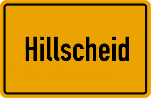 Ortsschild Hillscheid, Westerwald