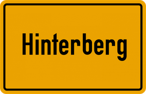 Ortsschild Hinterberg, Kreis Sonthofen
