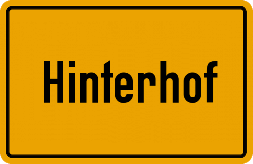 Ortsschild Hinterhof, Mittelfranken