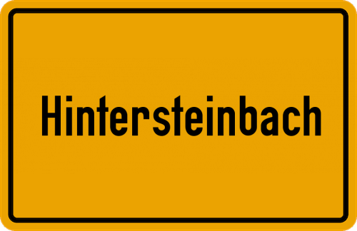 Ortsschild Hintersteinbach