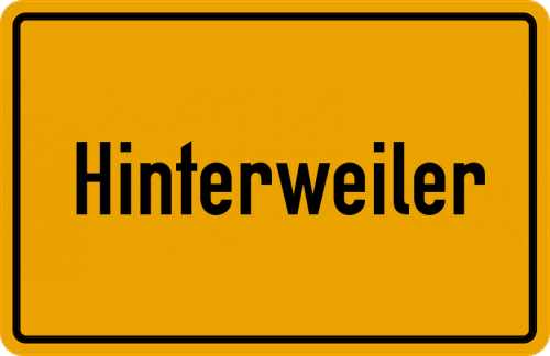 Ortsschild Hinterweiler, Eifel