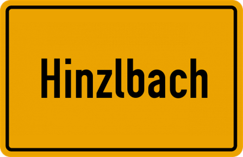 Ortsschild Hinzlbach, Kreis Landshut, Bayern