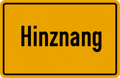Ortsschild Hinznang