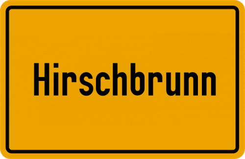 Ortsschild Hirschbrunn, Kreis Bamberg