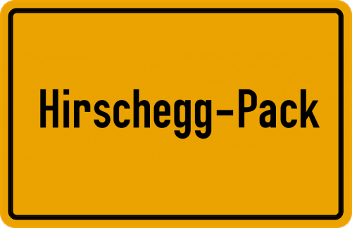 Ortsschild Hirschegg-Pack