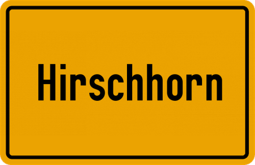 Ortsschild Hirschhorn, Niederbayern