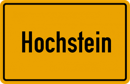 Ortsschild Hochstein, Pfalz