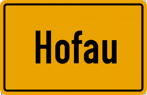 Ortsschild Hofau, Rott