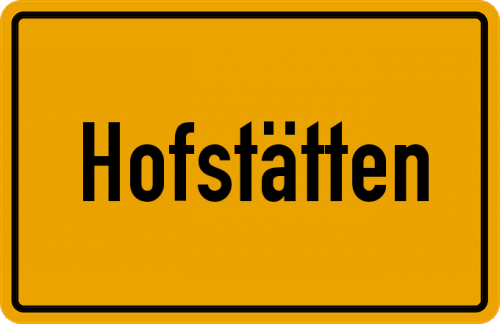 Ortsschild Hofstätten, Pfalz