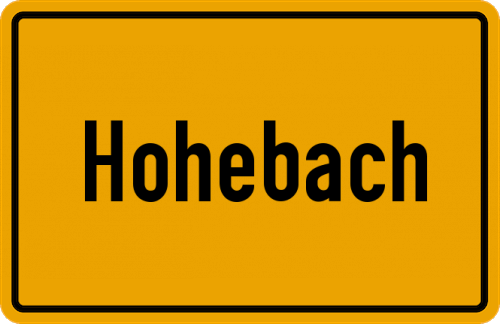 Ortsschild Hohebach