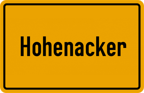 Ortsschild Hohenacker