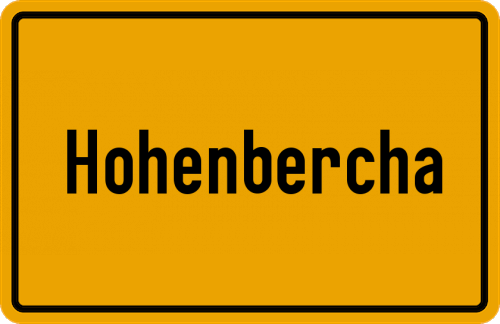 Ortsschild Hohenbercha, Kreis Dachau