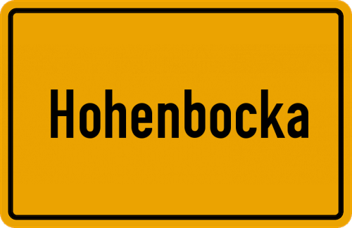 Ortsschild Hohenbocka