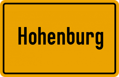 Ortsschild Hohenburg, Schloß