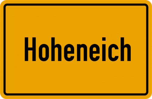 Ortsschild Hoheneich