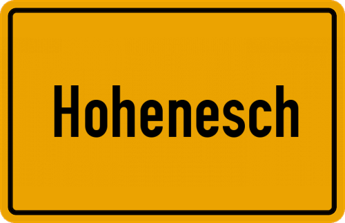 Ortsschild Hohenesch, Wümme