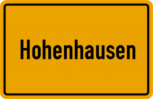 Ortsschild Hohenhausen, Lippe