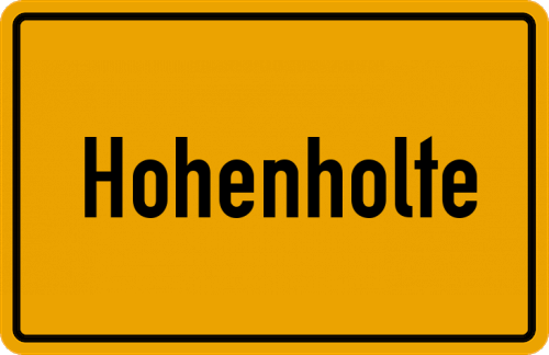 Ortsschild Hohenholte