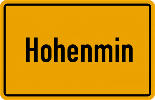 Ortsschild Hohenmin
