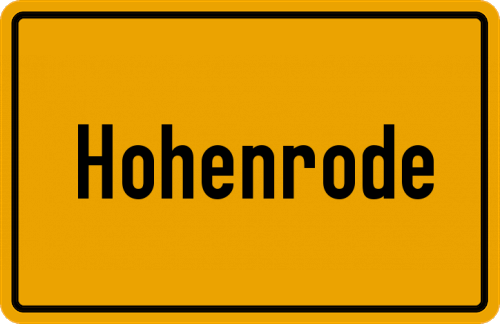 Ortsschild Hohenrode