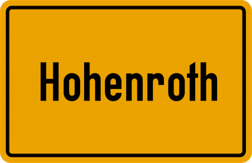 Ortsschild Hohenroth, Dillkreis