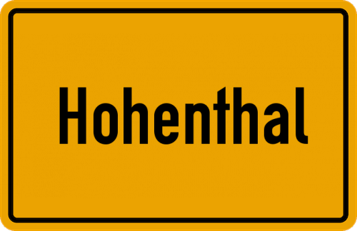 Ortsschild Hohenthal