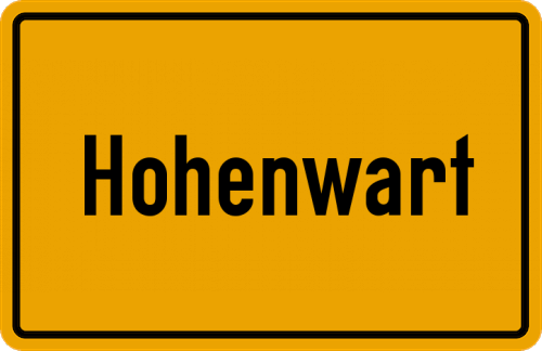 Ortsschild Hohenwart, Kreis Altötting