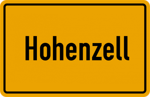 Ortsschild Hohenzell, Kreis Fürstenfeldbruck