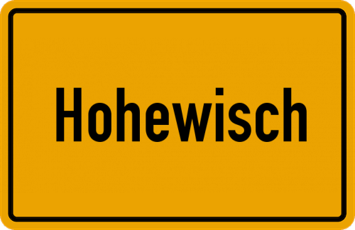 Ortsschild Hohewisch