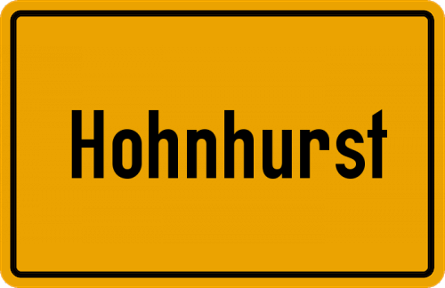 Ortsschild Hohnhurst
