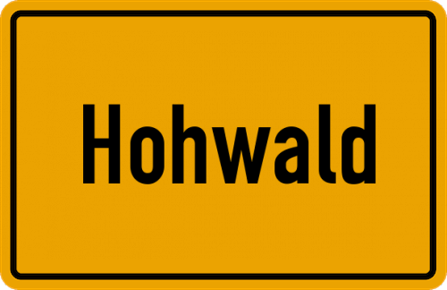 Ortsschild Hohwald