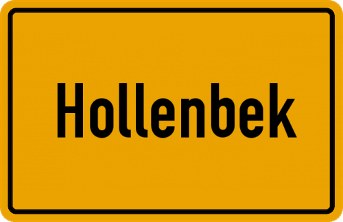 Ortsschild Hollenbek, Kreis Herzogtum Lauenburg