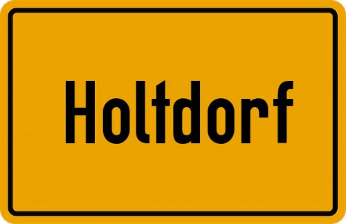 Ortsschild Holtdorf, Holstein