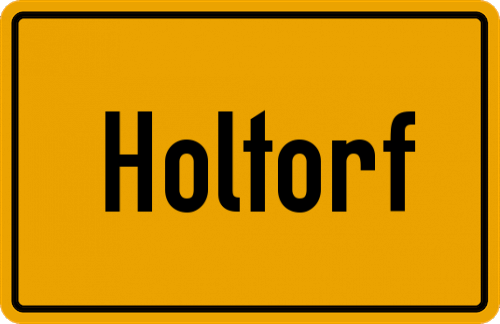 Ortsschild Holtorf, Weser
