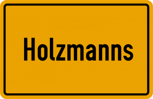 Ortsschild Holzmanns, Schwaben