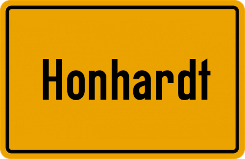 Ortsschild Honhardt