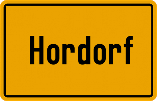 Ortsschild Hordorf, Kreis Braunschweig
