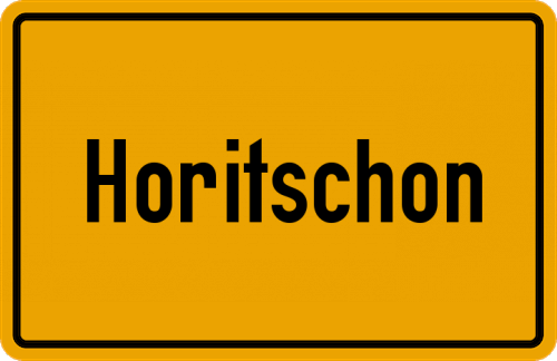 Ortsschild Horitschon
